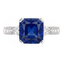 Natural Sapphire Ring 3ct - White Gold 14K