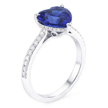 Natural Sapphire Ring 3ct - White Gold 14K