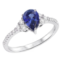 Natural Sapphire Ring 3ct - White Gold 14K