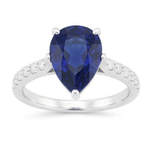 Natural Sapphire Ring 3ct - White Gold 14K