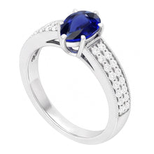 Natural Sapphire Ring 3ct - White Gold 14K