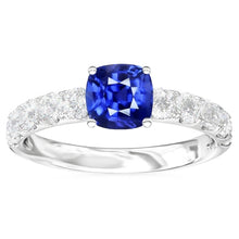 Natural Sapphire Ring 3ct - White Gold 14K