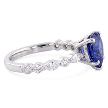 Natural Sapphire Ring 3ct - White Gold 14K