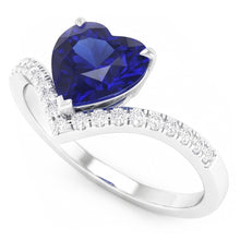 Natural Sapphire Ring 3ct - White Gold 14K
