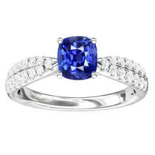 Natural Sapphire Ring 3ct - White Gold 14K