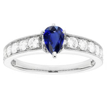 Natural Sapphire Ring 3ct - White Gold 14K