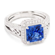 Natural Sapphire Ring 3ct - White Gold 14K