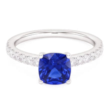 Natural Sapphire Ring 3ct - White Gold 14K