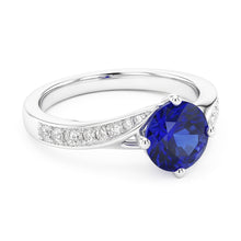 Natural Sapphire Ring 3ct - White Gold 14K