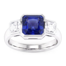 Natural Sapphire Ring 3ct - White Gold 14K