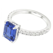 Natural Sapphire Ring 3ct - White Gold 14K