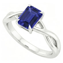 Natural Sapphire Ring 3ct - White Gold 14K