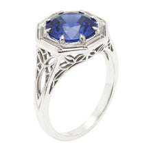 Natural Sapphire Ring 3ct - White Gold 14K