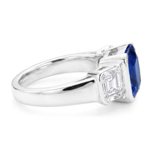 Natural Sapphire Ring 3ct - White Gold 14K