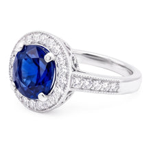 Natural Sapphire Ring 3ct - White Gold 14K