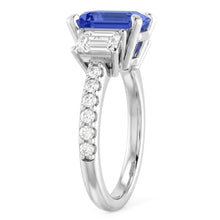 Natural Sapphire Ring 3ct - White Gold 14K