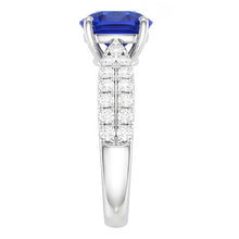 Natural Sapphire Ring 3ct - White Gold 14K