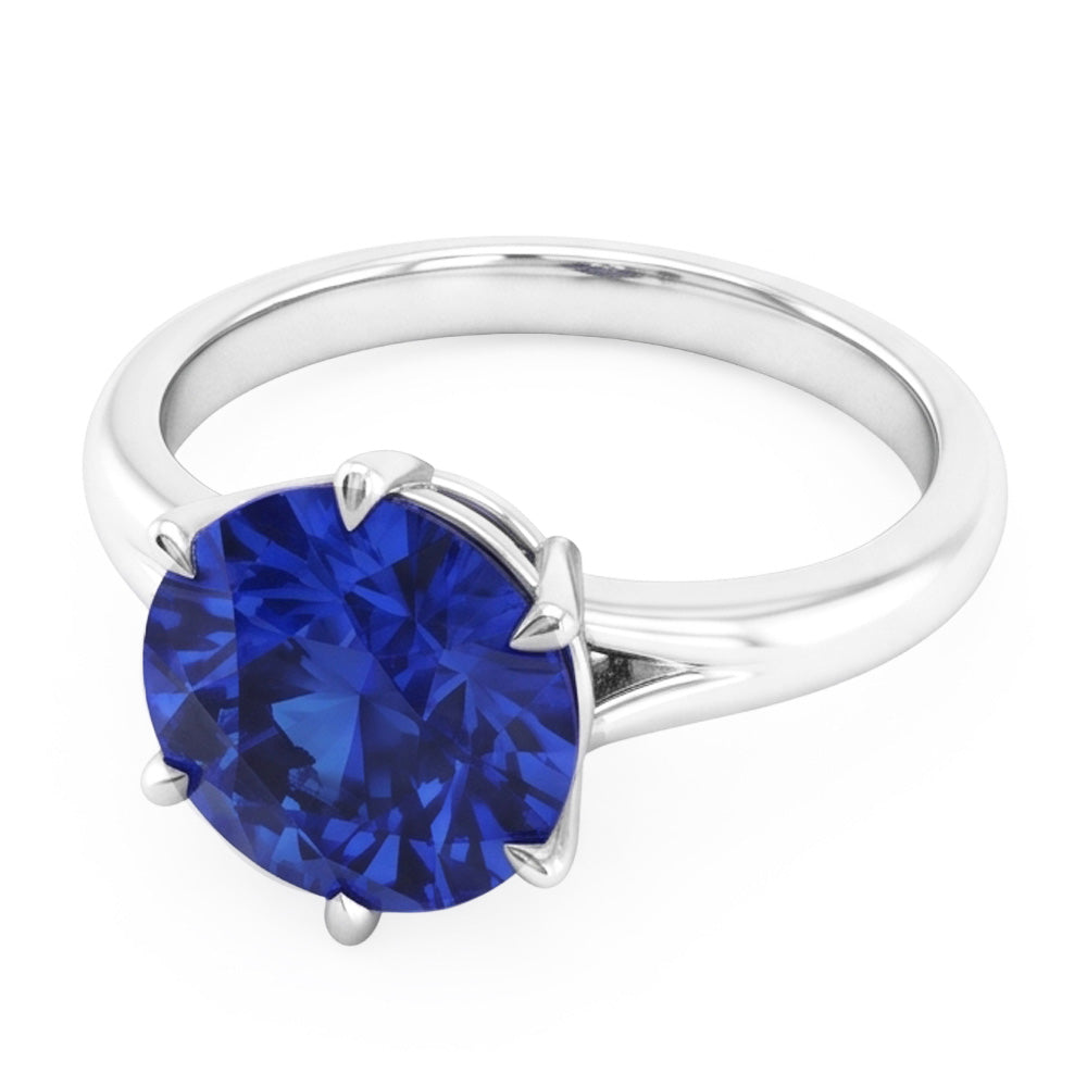 Natural Sapphire Ring 3ct - White Gold 14K