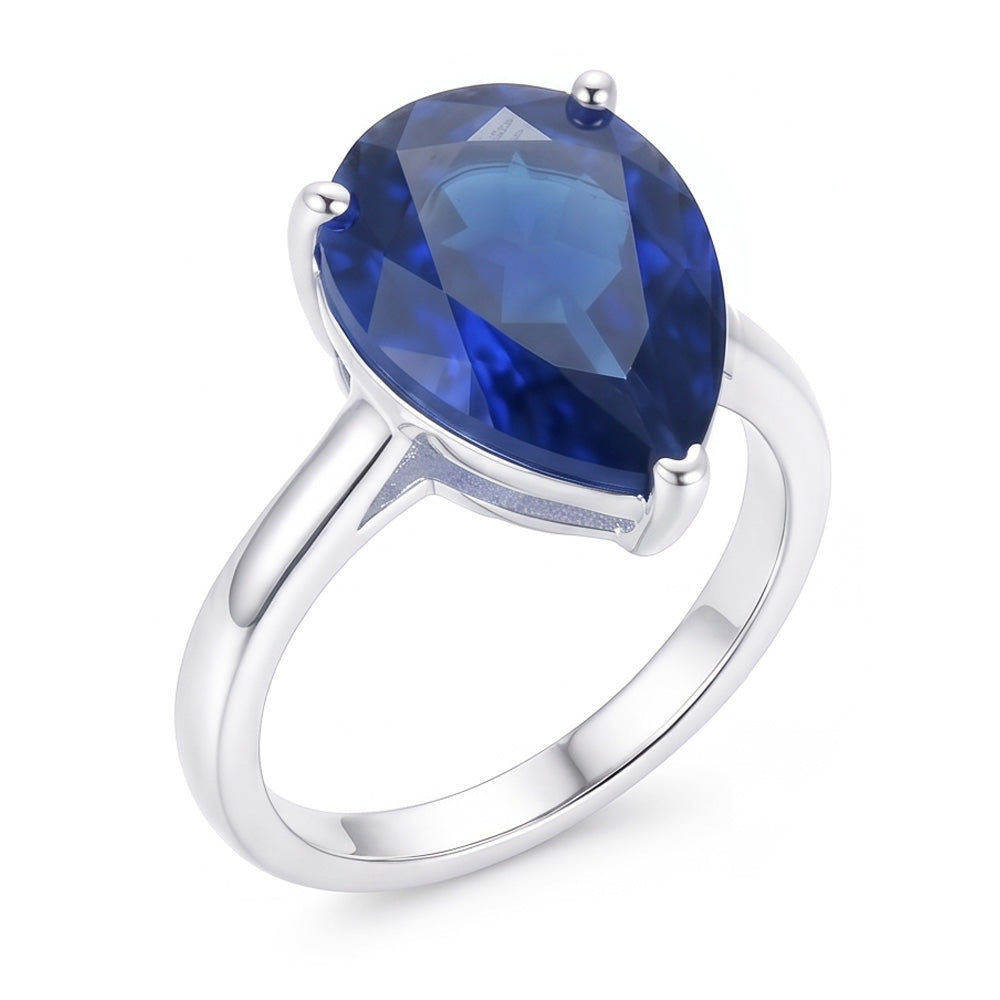 Natural Sapphire Ring 3ct - White Gold 14K