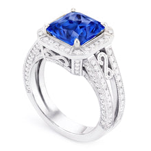 Natural Sapphire Ring 3ct - White Gold 14K