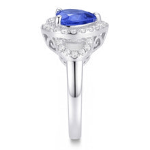 Natural Sapphire Ring 3ct - White Gold 14K