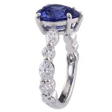 Natural Sapphire Ring 3ct - White Gold 14K