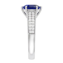 Natural Sapphire Ring 3ct - White Gold 14K