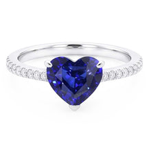 Natural Sapphire Ring 3ct - White Gold 14K