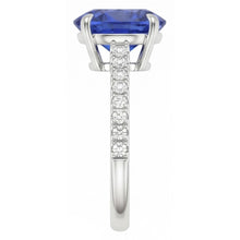 Natural Sapphire Ring 3ct - White Gold 14K