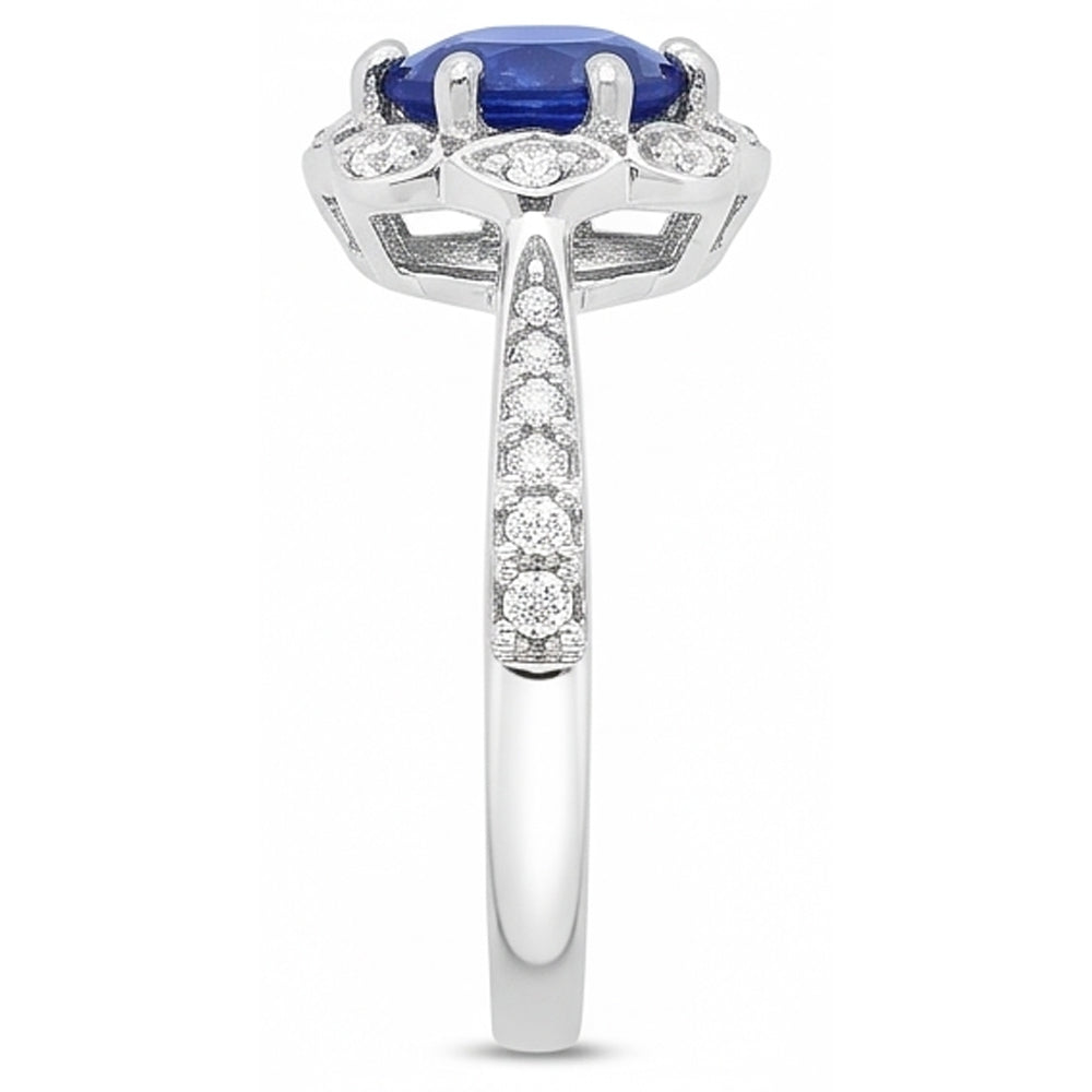 Natural Sapphire Ring 3ct - White Gold 14K
