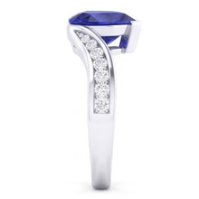 Natural Sapphire Ring 3ct - White Gold 14K