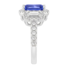Natural Sapphire Ring 3ct - White Gold 14K