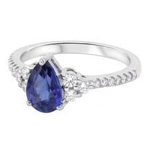 Natural Sapphire Ring 3ct - White Gold 14K