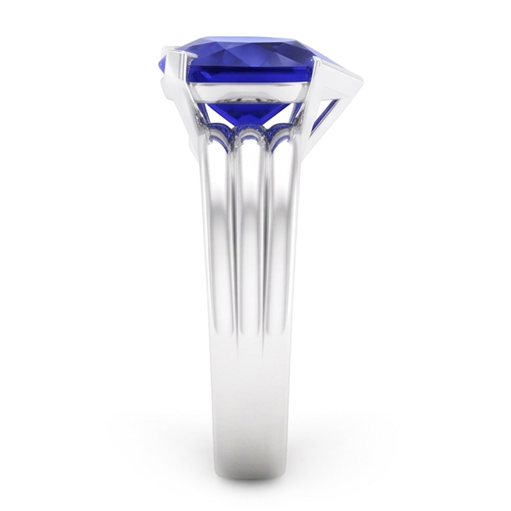 Natural Sapphire Ring 3ct - White Gold 14K