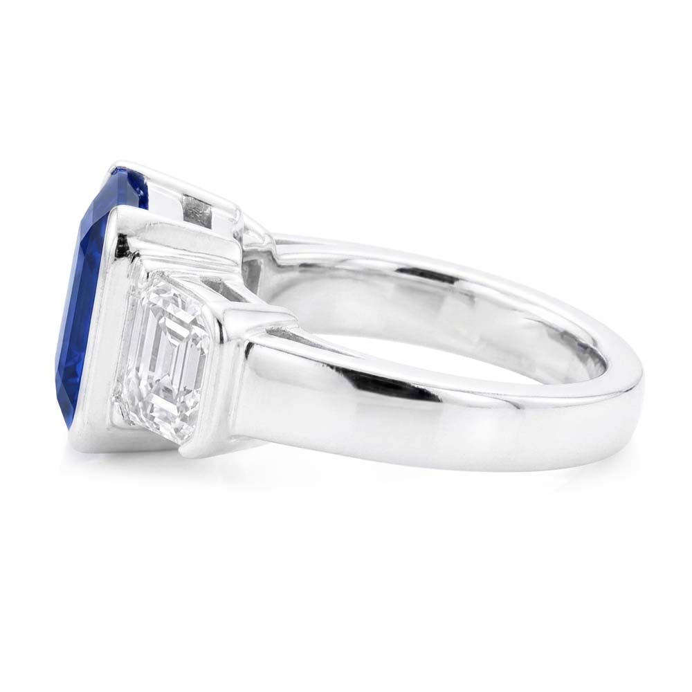 Natural Sapphire Ring 3ct - White Gold 14K