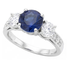 Natural Sapphire Ring 3ct - White Gold 14K