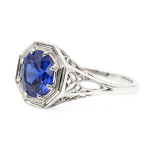Natural Sapphire Ring 3ct - White Gold 14K