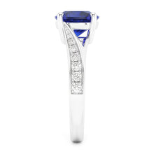 Natural Sapphire Ring 3ct - White Gold 14K