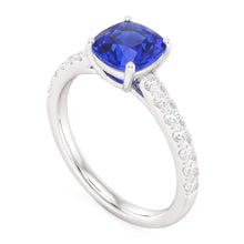 Natural Sapphire Ring 3ct - White Gold 14K