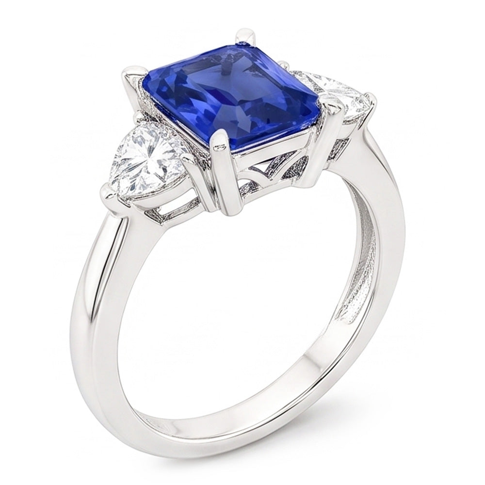 Natural Sapphire Ring 3ct - White Gold 14K