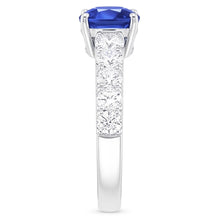 Natural Sapphire Ring 3ct - White Gold 14K