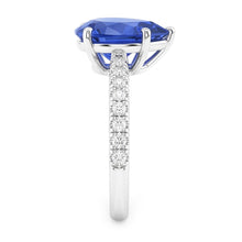 Natural Sapphire Ring 3ct - White Gold 14K