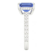 Natural Sapphire Ring 3ct - White Gold 14K