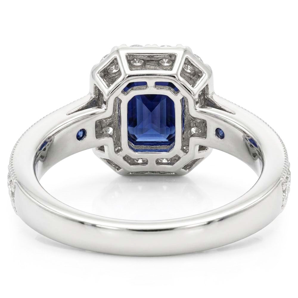 Natural Sapphire Ring 3ct - White Gold 14K