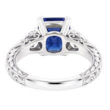 Natural Sapphire Ring 3ct - White Gold 14K