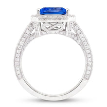 Natural Sapphire Ring 3ct - White Gold 14K
