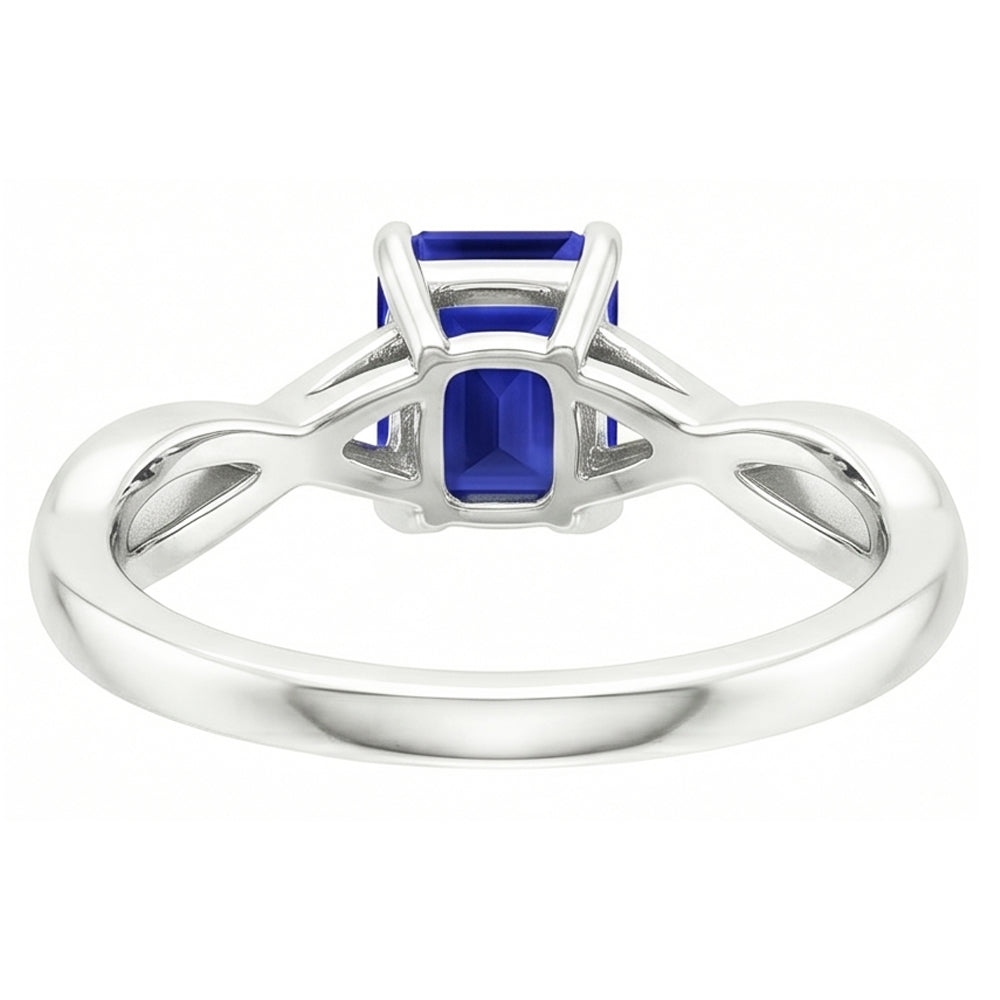 Natural Sapphire Ring 3ct - White Gold 14K