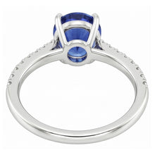 Natural Sapphire Ring 3ct - White Gold 14K