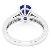 Natural Sapphire Ring 3ct - White Gold 14K