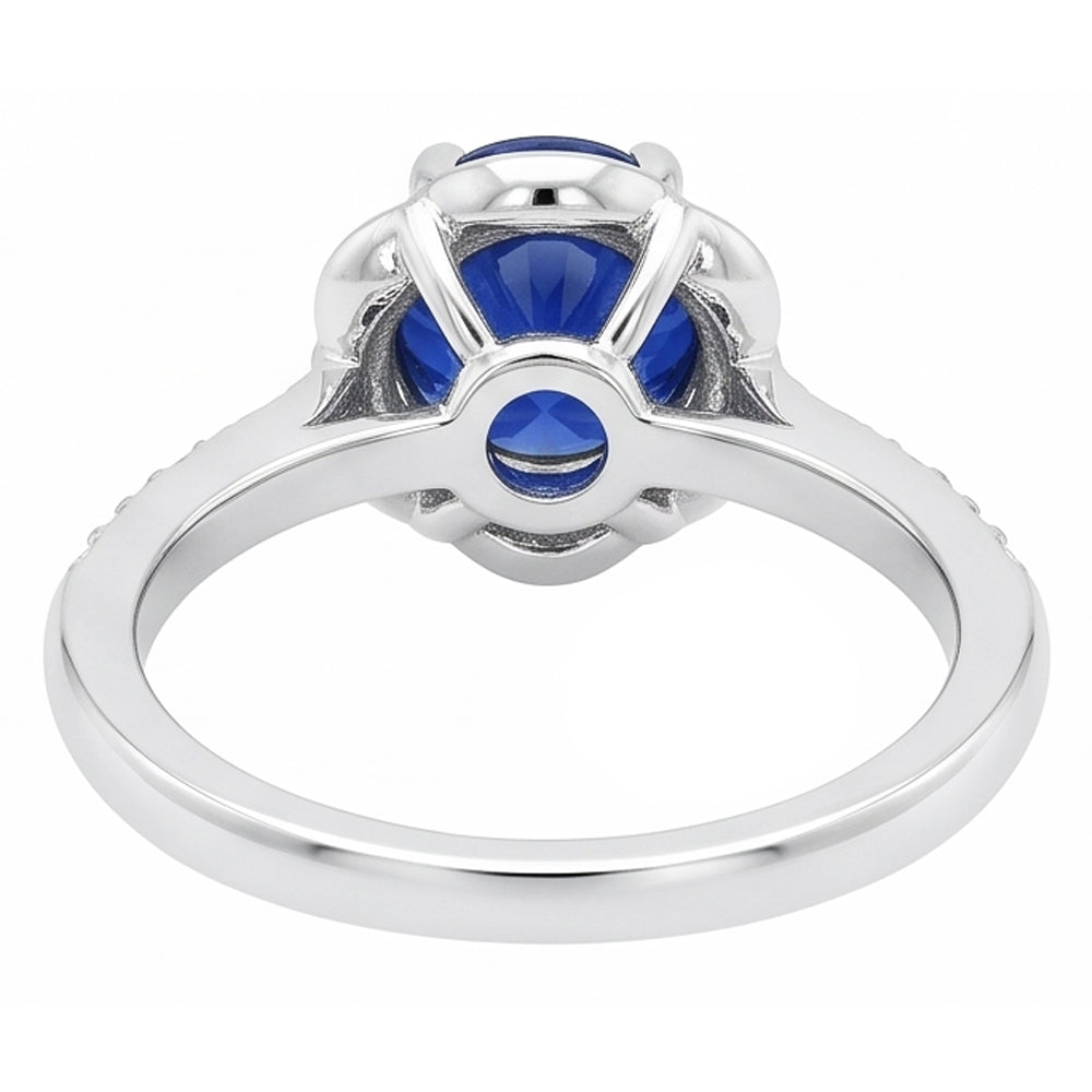 Natural Sapphire Ring 3ct - White Gold 14K